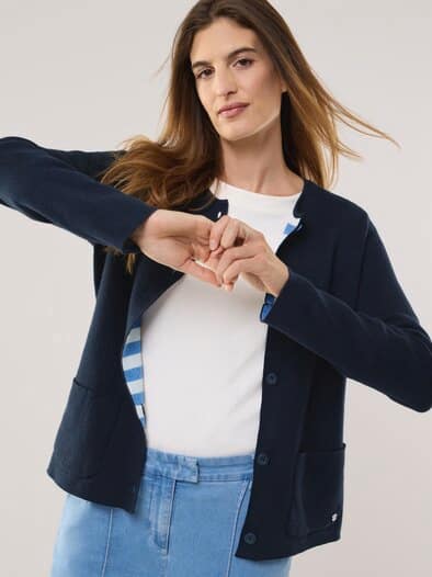 Doubleface Strickjacke Marine