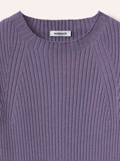 Baumwollmix Pullover in Rippenstrick Optik Soft Mauve
