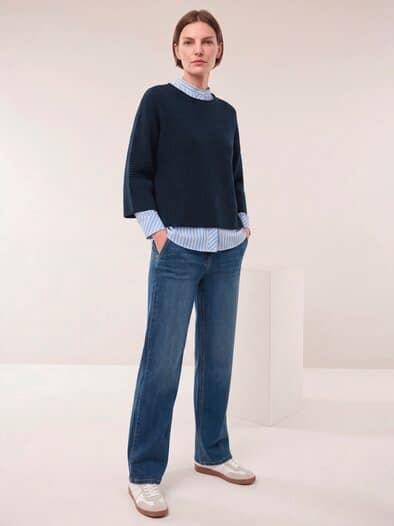 Pullover mit Kimonoärmel Nachtblau