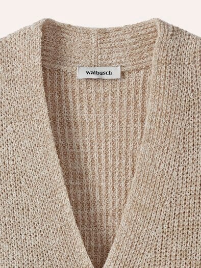 Longstrickweste mit Kimonoärmeln Sand