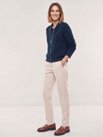 Blouson Strickjacke mit Reißverschluss Nachtblau