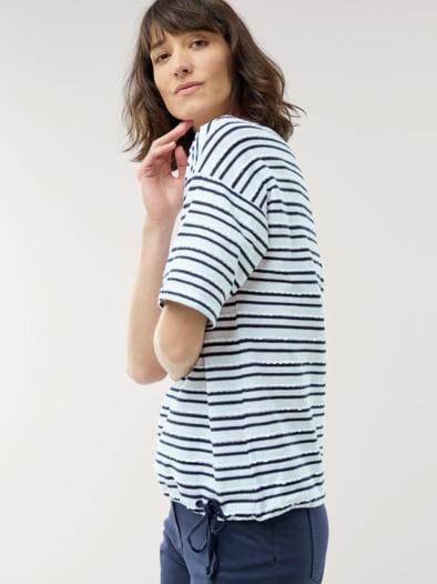 Blousonshirt Wellenreiter weiß/marine