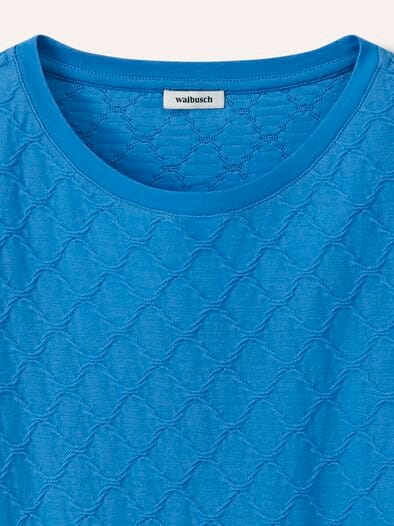 Baumwollshirt Strukturmuster Meerblau