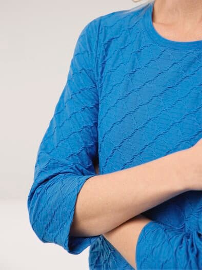 Baumwollshirt Strukturmuster Meerblau