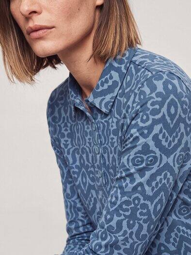 Thermo Winterpolo Druck Blau