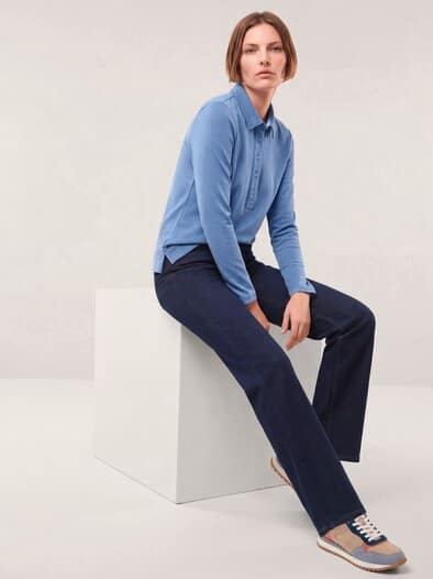 Poloshirt aus Baumwolle Smokey Blue