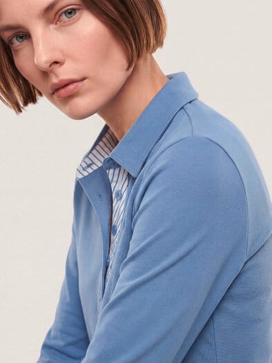 Poloshirt aus Baumwolle Smokey Blue