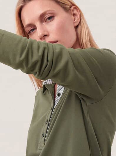 Poloshirt aus Baumwolle Olivgrün