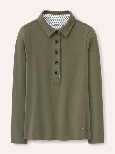Poloshirt aus Baumwolle Olivgrün