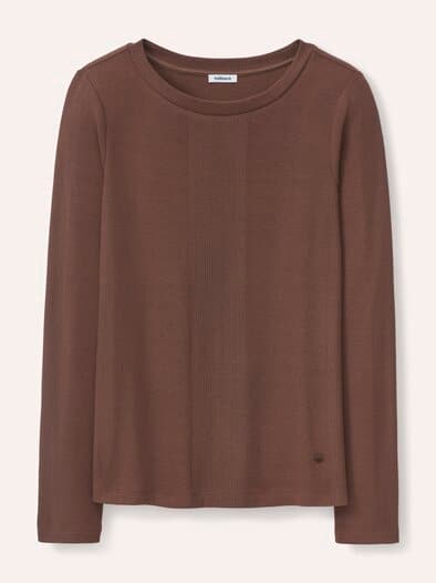 Shirt in Feinstrickoptik Kastanie