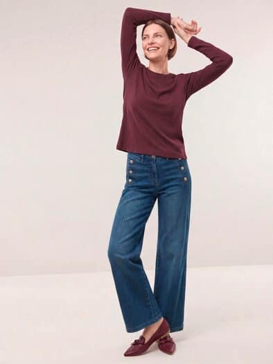Shirt in Feinstrickoptik Merlot