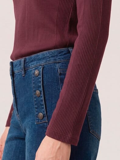 Shirt in Feinstrickoptik Merlot
