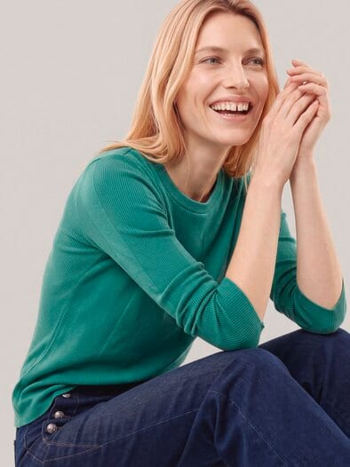 Shirt in Feinstrickoptik Emerald