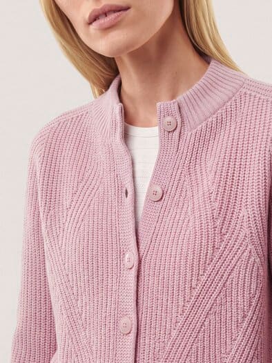 Cashmino Strickjacke Nahtlos Altrosa
