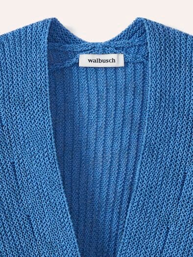 Bändchengarn Strickweste Jeansblau