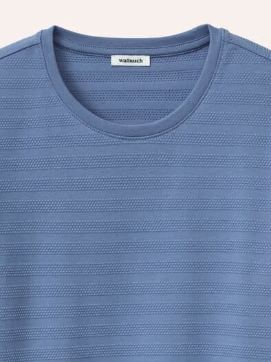 Baumwollshirt Reliefstruktur Smokey Blue