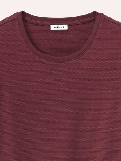 Baumwollshirt Reliefstruktur Merlot