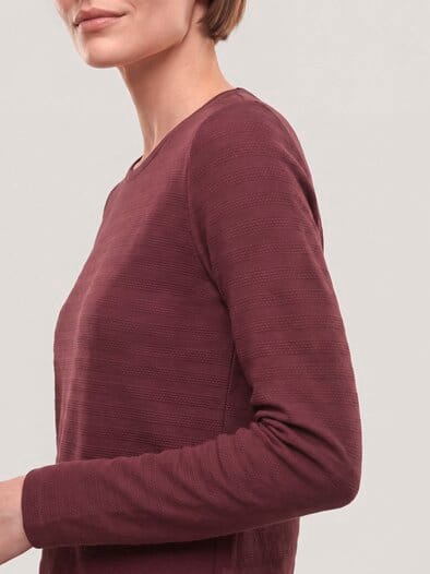 Baumwollshirt Reliefstruktur Merlot