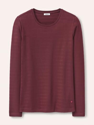 Baumwollshirt Reliefstruktur Merlot