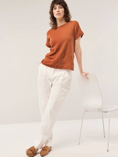 Kimonoshirt Leinenmix Dunkelorange