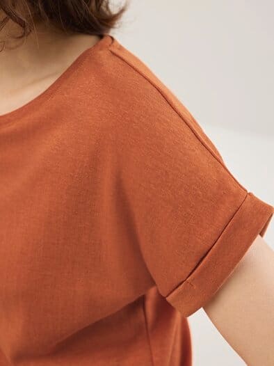 Kimonoshirt Leinenmix Dunkelorange