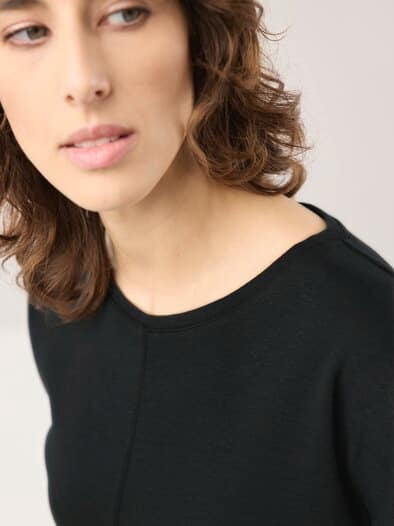 Kimonoshirt Leinenmix Schwarz