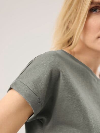 Kimonoshirt Leinenmix Khaki