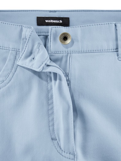 Extraglatt Baumwollhose Eisblau