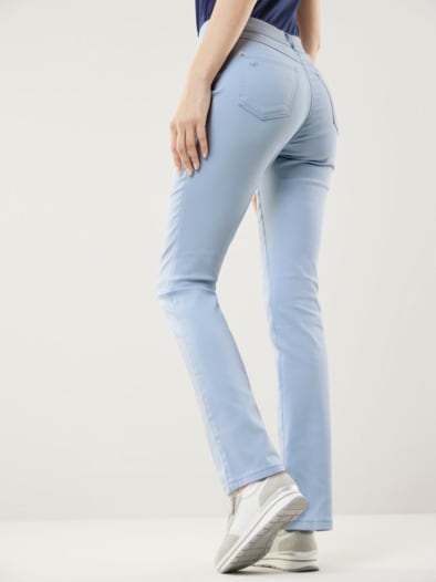 Extraglatt Baumwollhose Eisblau