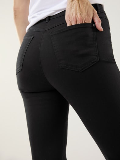 Extraglatt Baumwollhose Schwarz