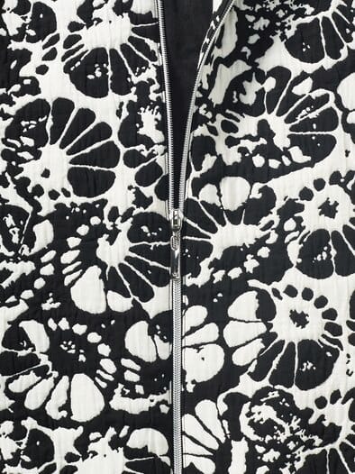 Blouson Blumenjacquard Schwarz/Weiß