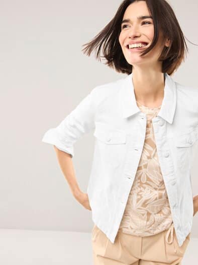 Jeansjacke Weiß