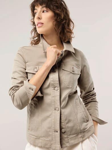Jeansjacke Beige