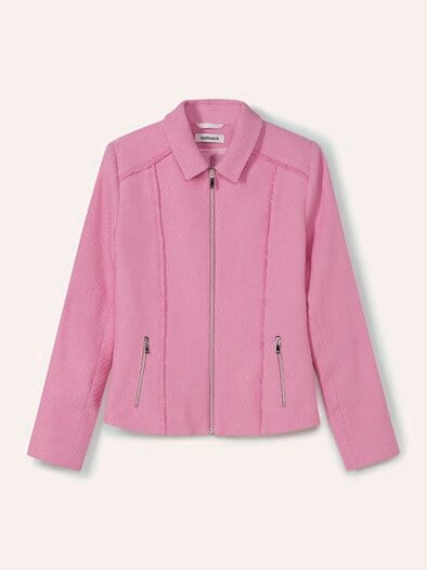 Boucleblazer mit Fransenkante Soft Pink