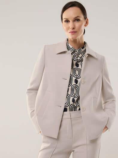 Kofferblazer in A-Linie Creme