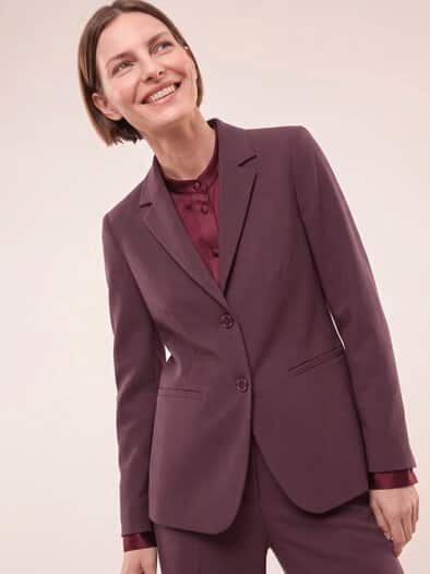 Knitterarmer Blazer mit Revers Merlot