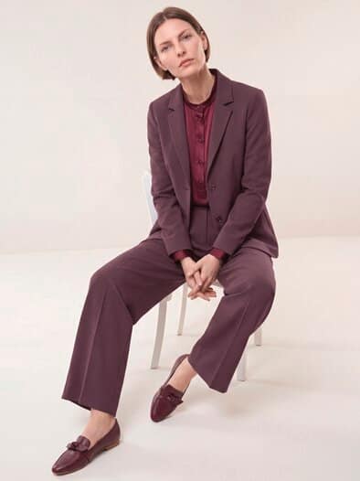 Knitterarmer Blazer mit Revers Merlot