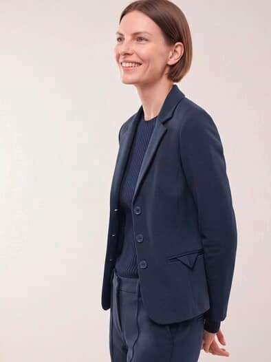 Blazer aus festem Jersey Nachtblau