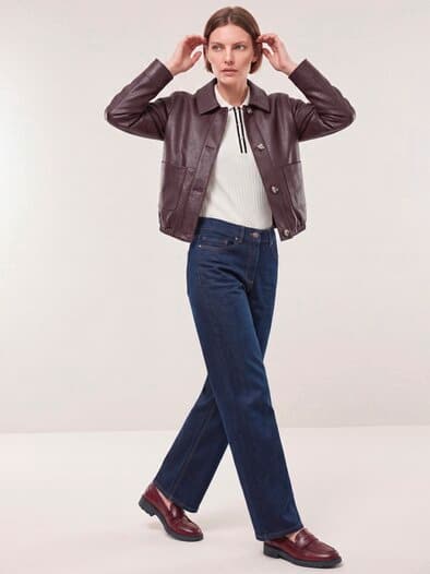 Blouson aus veganem Leder Merlot