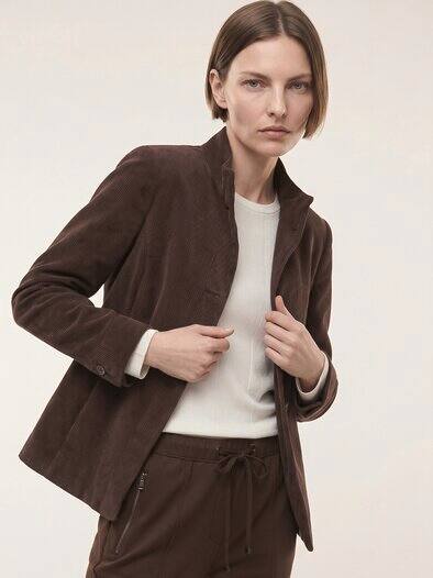 Cordjacke in A-Linie Kaffee