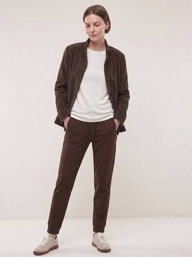 Cordjacke in A-Linie Kaffee