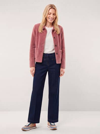 Flauschige Jacke Rosenholz