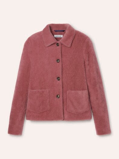 Flauschige Jacke Rosenholz