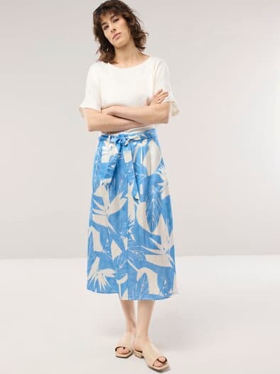 Leinenmix Rock Premium Blau/ Weiß