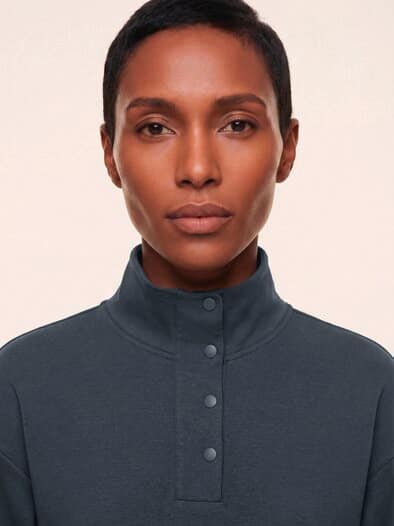Jerseykleid mit Druckknöpfen Nachtblau