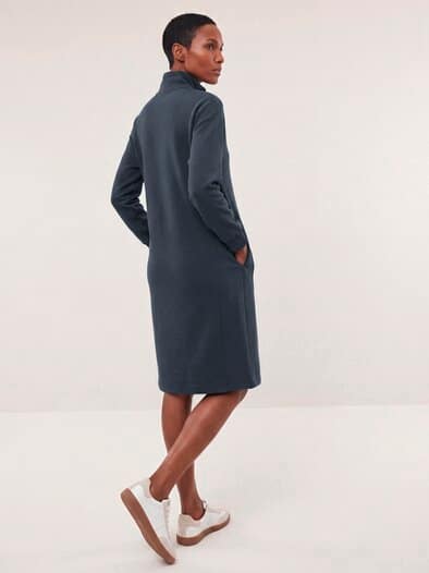 Jerseykleid mit Druckknöpfen Nachtblau