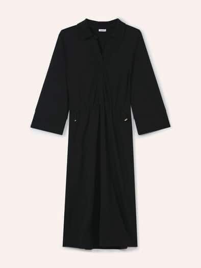 Midi Jerseykleid Schwarz