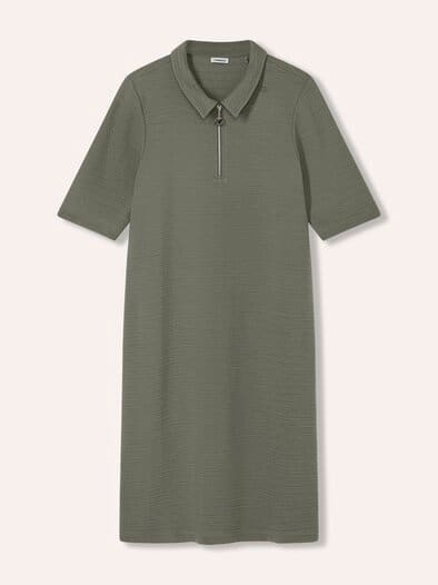 Polokleid mit Struktur Khaki