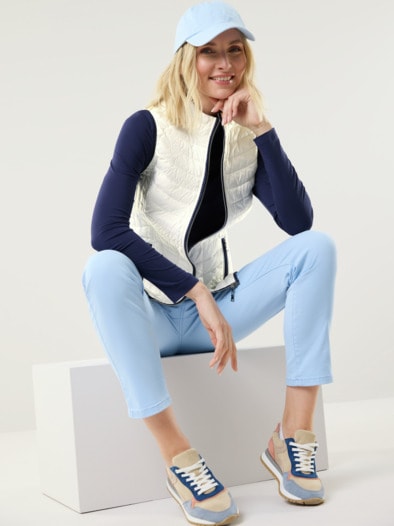 Wende-Steppweste Offwhite/Marine