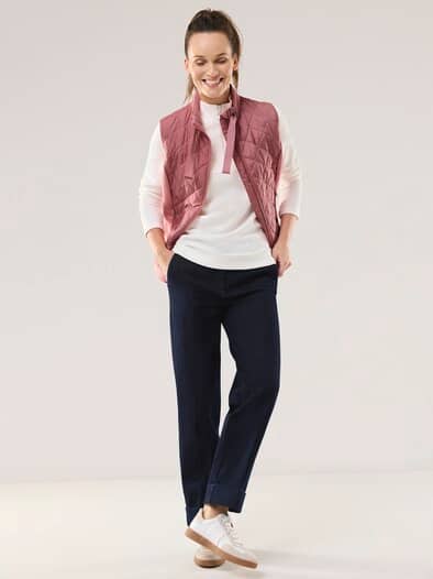 Leichtweste Materialmix Rosenholz